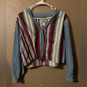 vintage "Vision I" striped denim shirt.